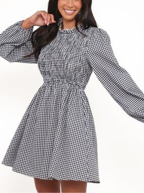 Petal & Pup Gingham Long Sleeve Dress Large size [L] 100% Cotton